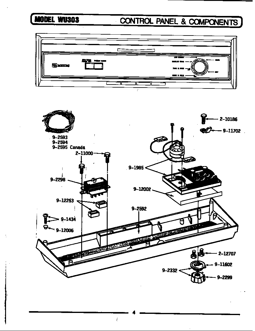 CONTROL PANEL & COMPONENTS (WU303) (WU303)