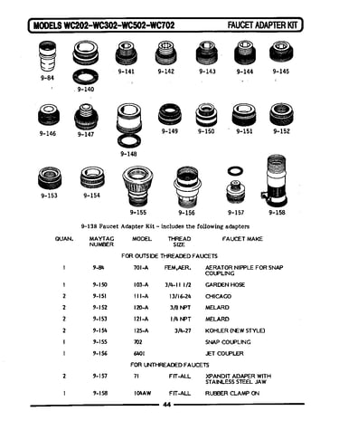 Faucet adapter kit (wc482) (wc482)