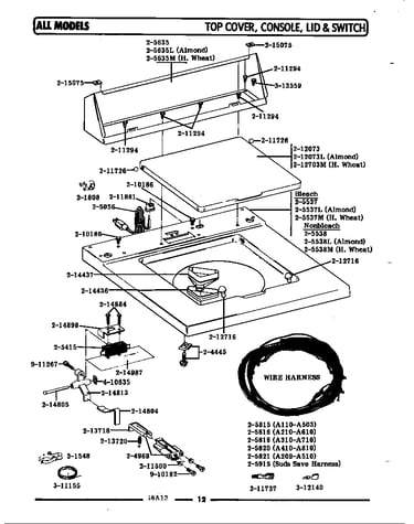 Top cover, console & lid switch