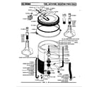 Maytag LA181 tub, agitator, mounting stem & seal diagram