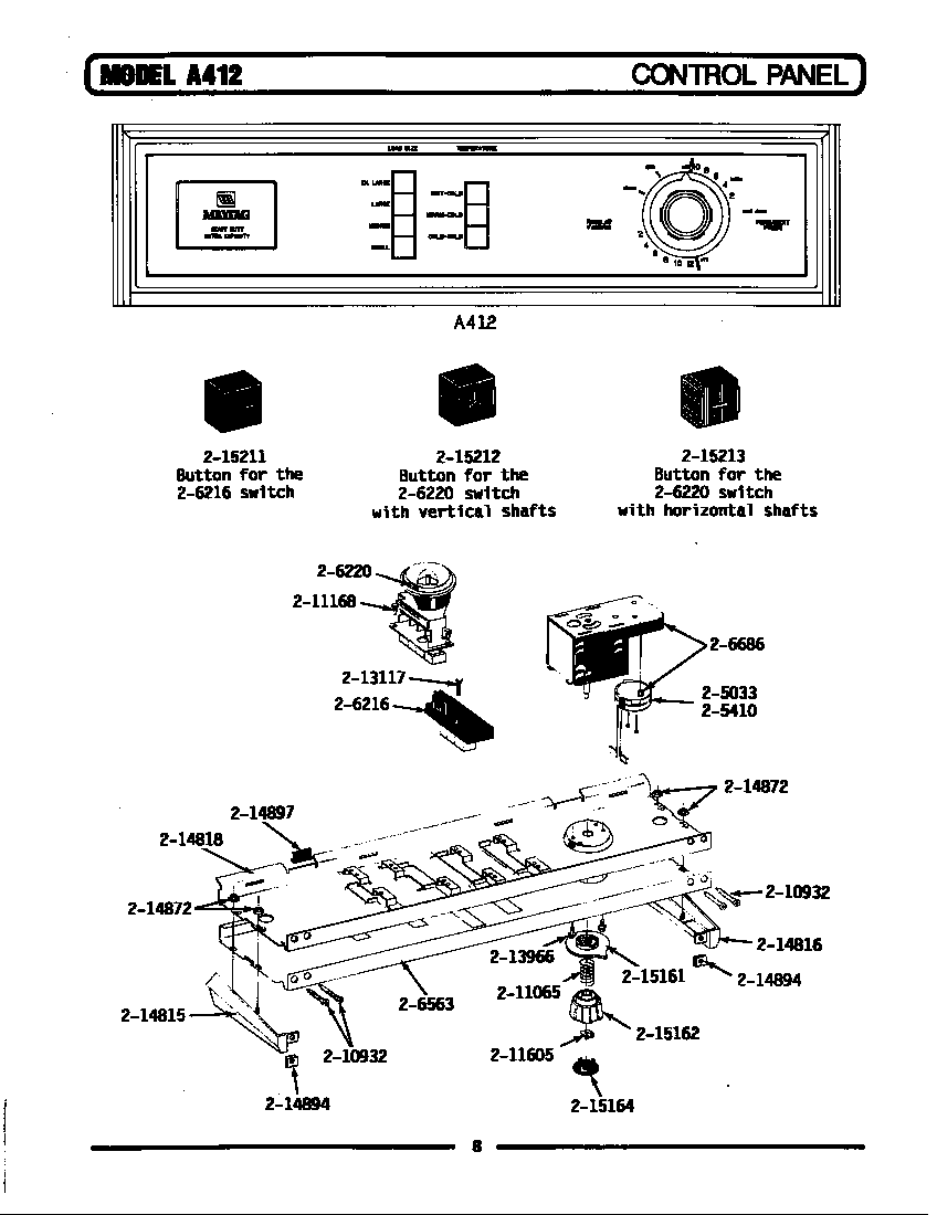 CONTROL PANEL (A412) (A412) (LA412)