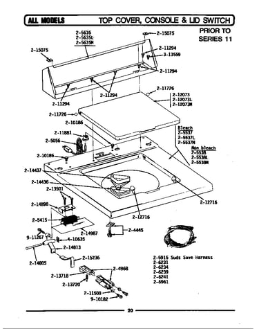 Top cover, console & lid switch