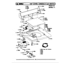 Maytag A613 top cover, console & lid switch diagram
