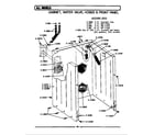 Maytag A613 cabinet, water valve, hoses & frnt panel diagram
