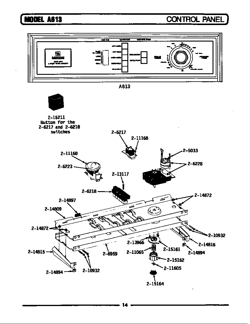 Control panel (a613) (a613) (la613)
