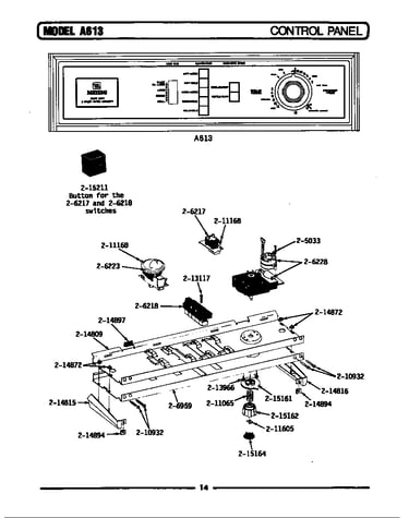 Control panel (a613) (a613) (la613)