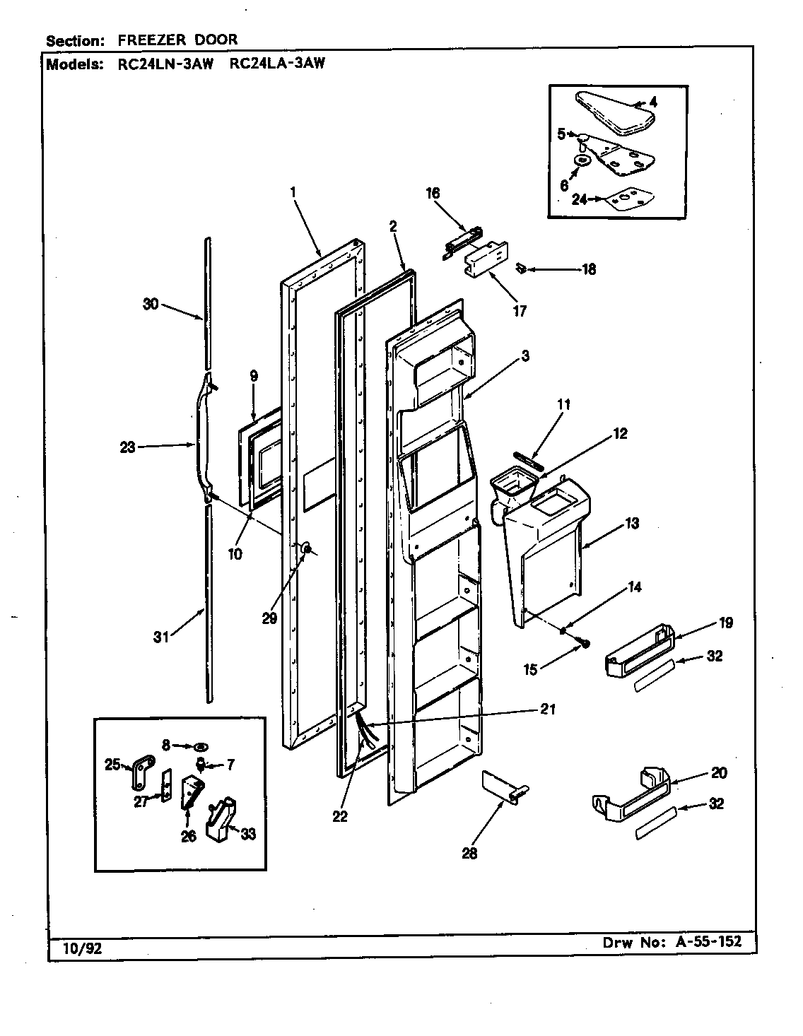 Freezer door