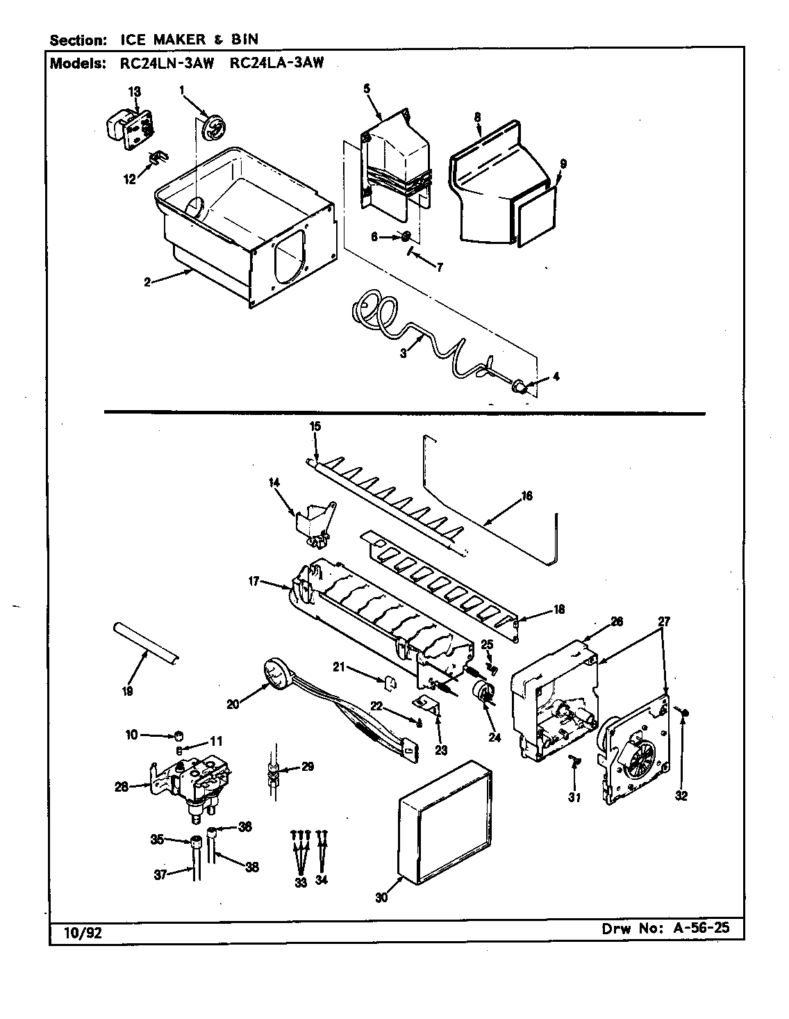Ice maker & bin