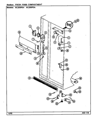 Fresh food compartment (rc203pda/ds06a) (rc203pda/ds10a) (rc203pdv/ds05a) (rc203pda/ds05a) (rc203pda/ds09a)