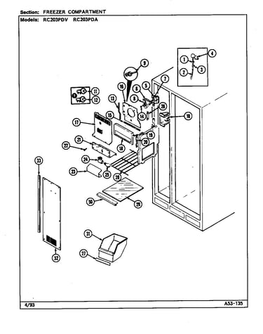 Freezer compartment (rc203pda/ds06a) (rc203pda/ds10a) (rc203pdv/ds05a) (rc203pdv/ds09a)
