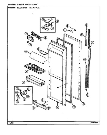 Fresh food door (rc203pda/ds06a) (rc203pda/ds10a) (rc203pdv/ds05a) (rc203pdv/ds09a)