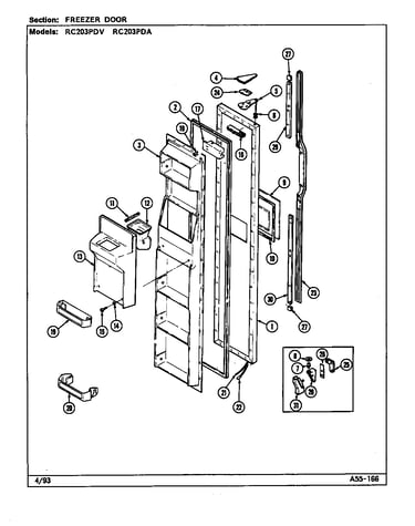 Freezer door (rc203pda/ds06a) (rc203pda/ds10a) (rc203pdv/ds05a) (rc203pdv/ds09a)