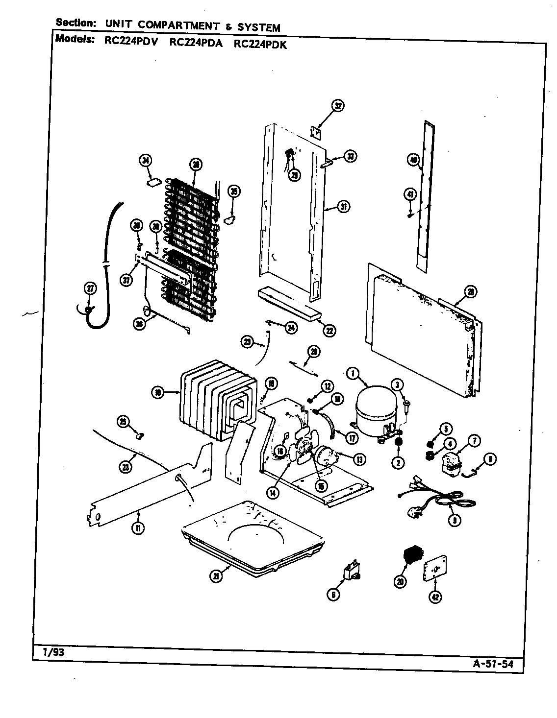 Unit compartment & system (rc224pda/ds33a) (rc224pdk/ds34a) (rc224pdv/ds32a)