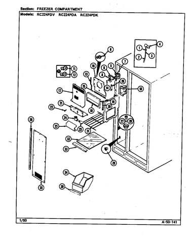 Freezer compartment (rc224pda/ds33a) (rc224pdk/ds34a) (rc224pdv/ds32a)