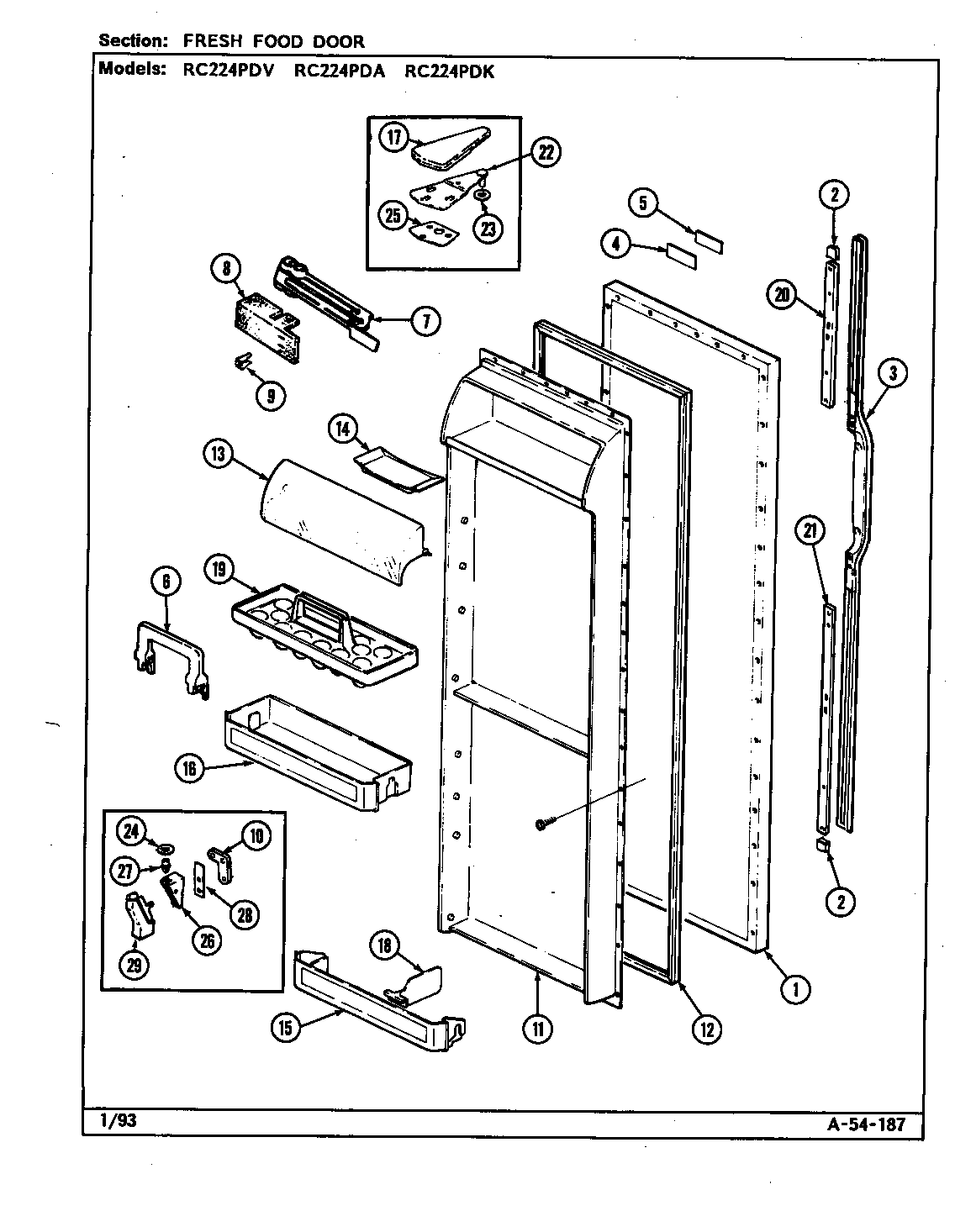 Fresh food door (rc224pda/ds33a) (rc224pdk/ds34a) (rc224pdv/ds32a)