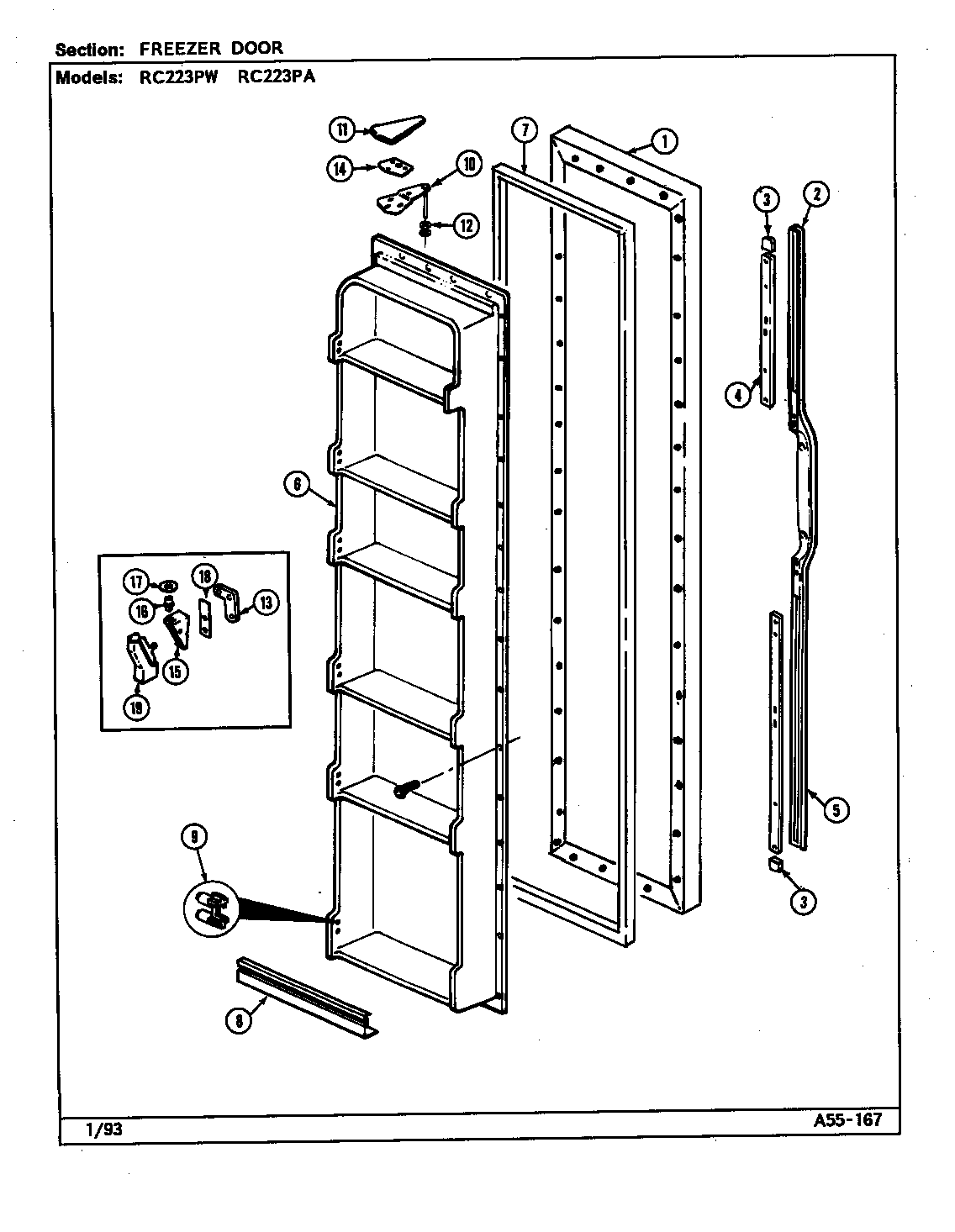Freezer door