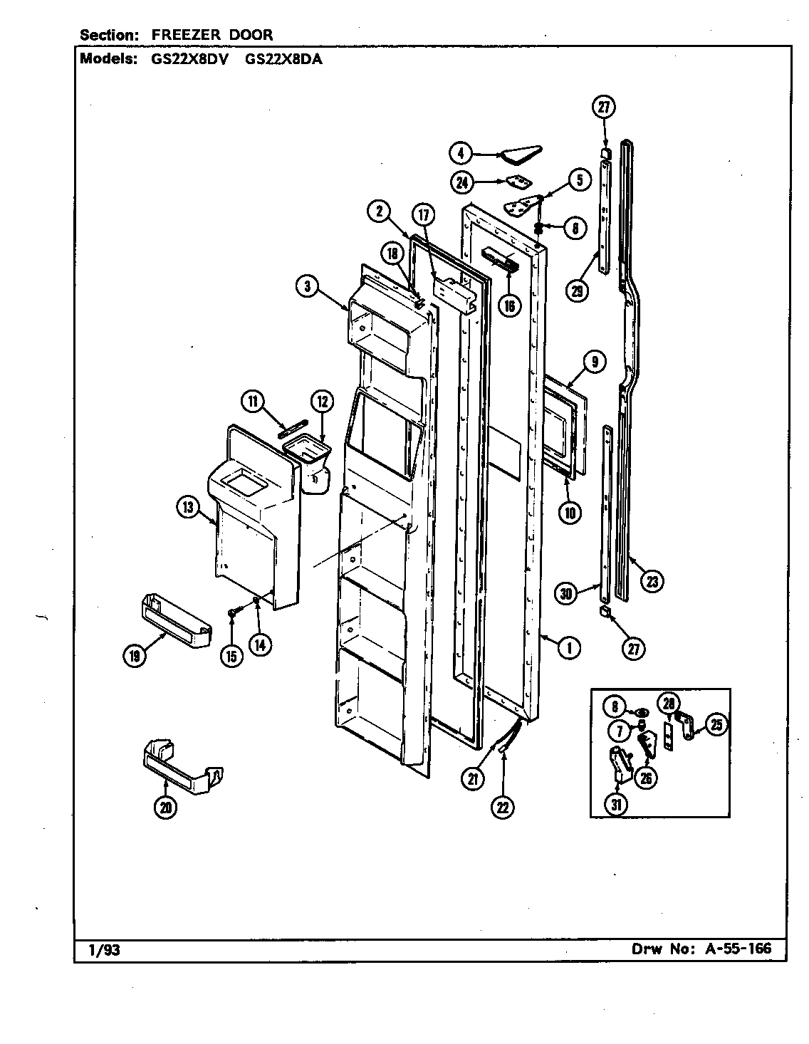 Freezer door