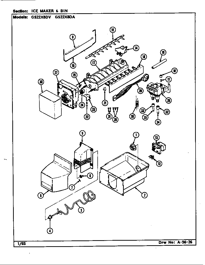 Ice maker & bin