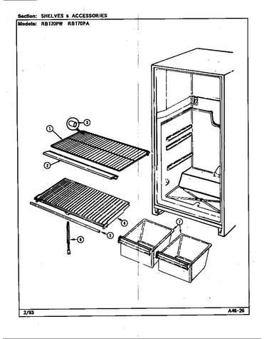Shelves & accessories (rb170pa/dg28a) (rb170pw/dg25a) (rb170pw/dg25c)