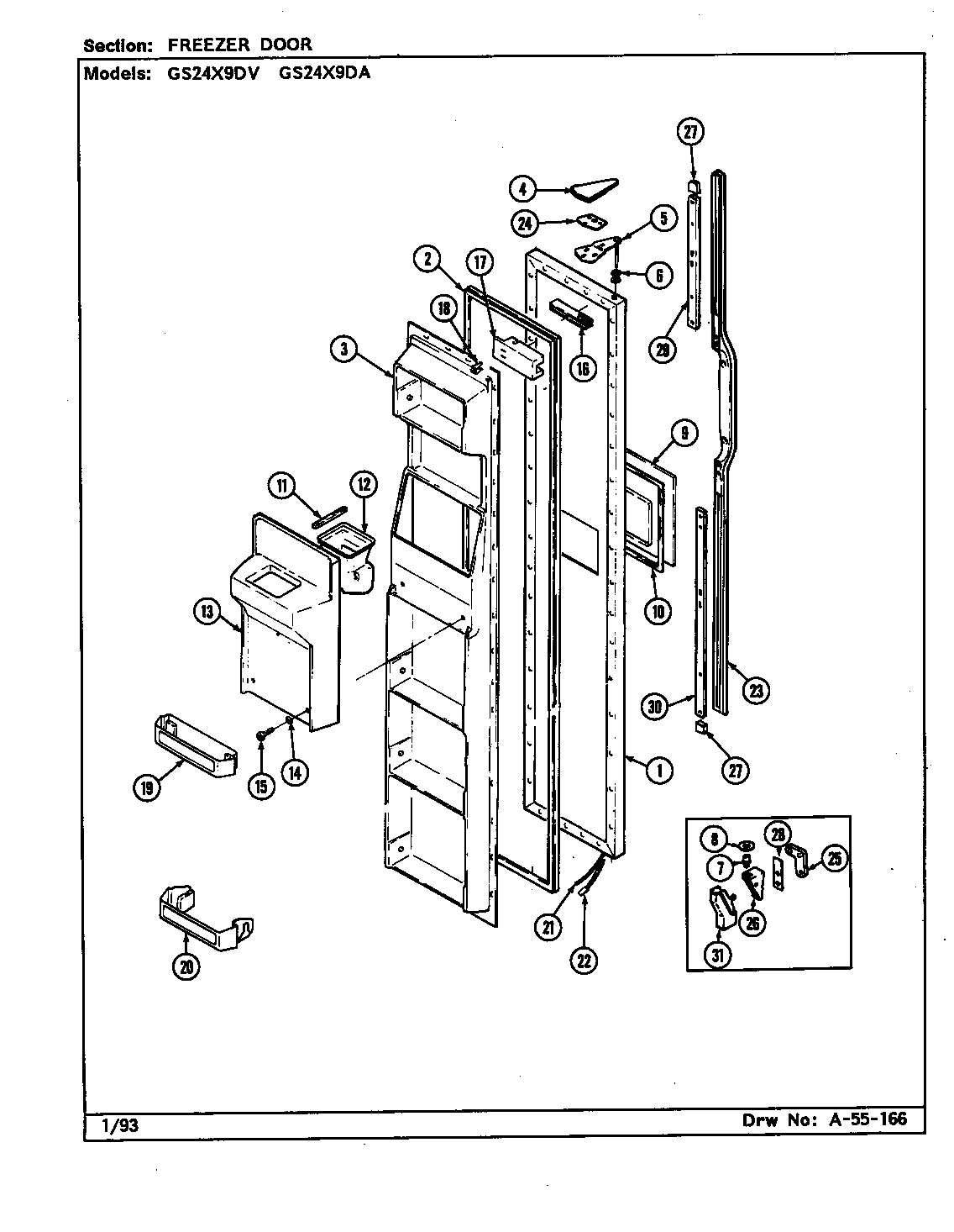 Freezer door