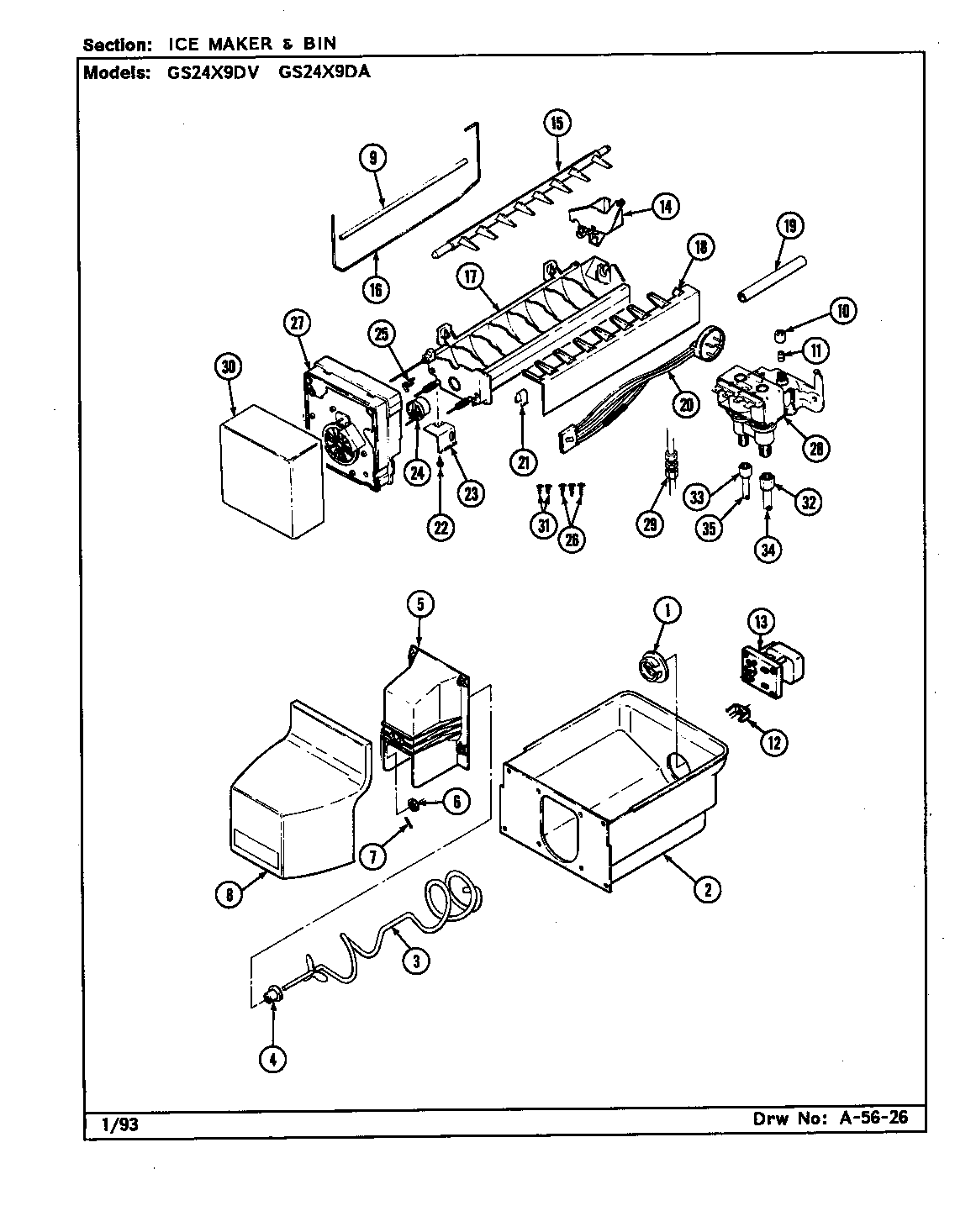 Ice maker & bin