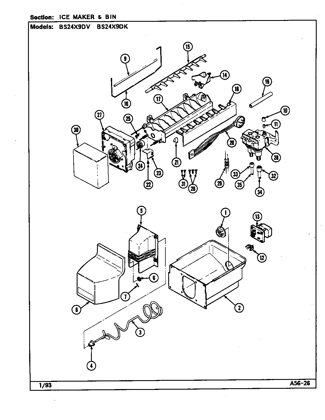 Ice maker & bin