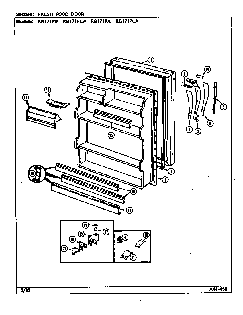 FRESH FOOD DOOR (RB171PA/DG23A) (RB171PLA/DG24A) (RB171PLW/DG22A) (RB171PA/DG21A) (RB171PLA/DG22A)