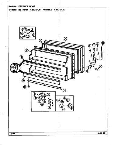 Freezer door (rb171pa/dg23a) (rb171pla/dg24a) (rb171plw/dg22a) (rb171pw/dg21a)