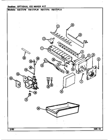 Optional ice maker kit (rb171pa/dg23a) (rb171pla/dg24a) (rb171plw/dg22a) (rb171pw/dg21a)