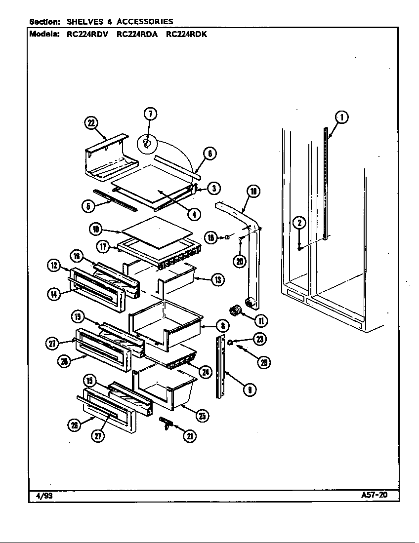 Shelves & accessories (rc224rda/ds37a) (rc224rda/ds37b) (rc224rdk/ds35a) (rc224rdv/ds36a) (rc224rdv/ds36b)