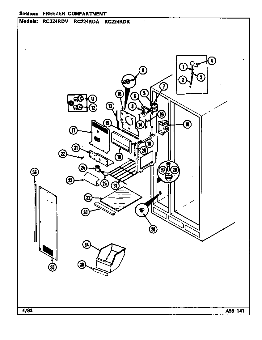 Freezer compartment (rc224rda/ds37a) (rc224rda/ds37b) (rc224rdk/ds35a) (rc224rdv/ds36a) (rc224rdv/ds36b)