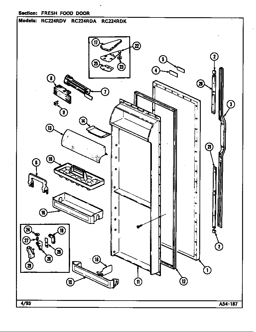 Fresh food door (rc224rda/ds37a) (rc224rda/ds37b) (rc224rda/ds35a) (rc224rda/ds36a) (rc224rda/ds36b)
