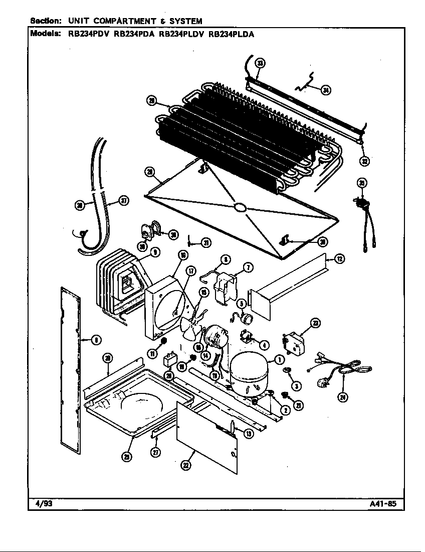 UNIT COMPARTMENT & SYSTEM (RB234PDA/DG98A) (RB234PDV/DG97A) (RB234PLDA/DG90A) (RB234PLDV/DG89A)