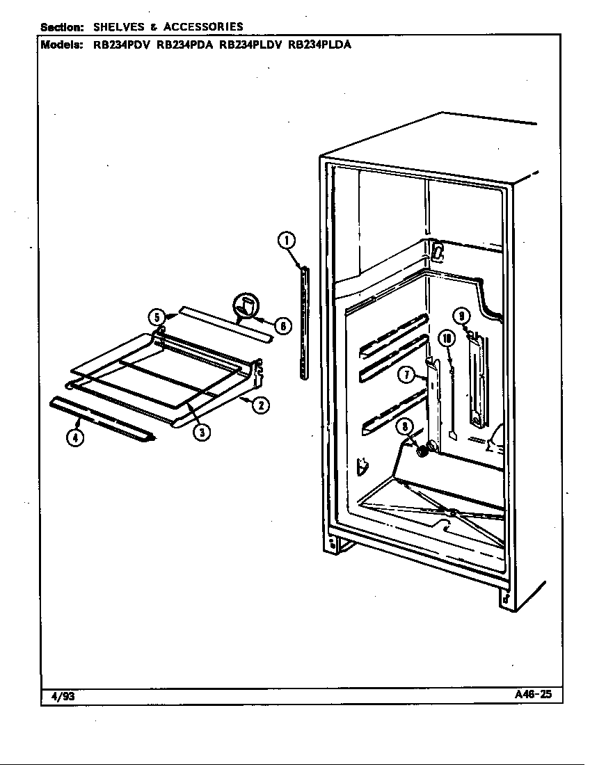 SHELVES & ACCESSORIES (RB234PDA/DG98A) (RB234PDV/DG97A) (RB234PLDA/DG90A) (RB234PLDV/DG89A)