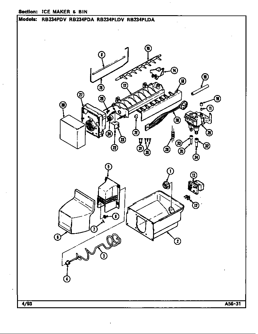 ICE MAKER & BIN (RB234PDA/DG98A) (RB234PDV/DG97A) (RB234PLDA/DG90A) (RB234PLDV/DG89A)