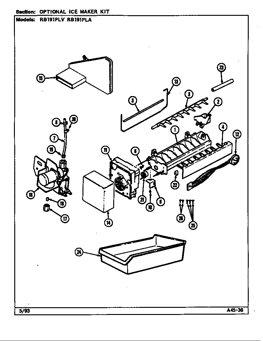 Optional ice maker kit