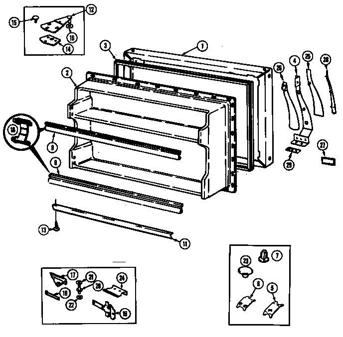 Freezer door (rb172pa/dg33a) (rb172pa/dg33c) (rb172plw/dg32a) (rb172pw/dg31a) (rb172pw/dg31c)