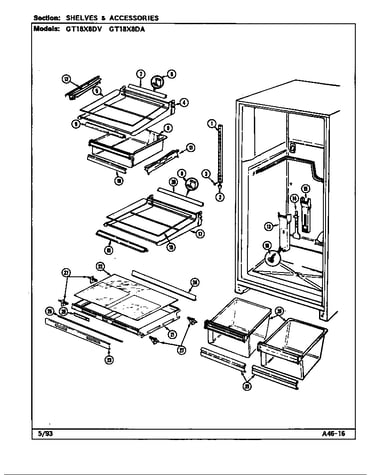 Shelves & accessories (gt18x8da/dc45a) (gt18x8dv/dc44a)