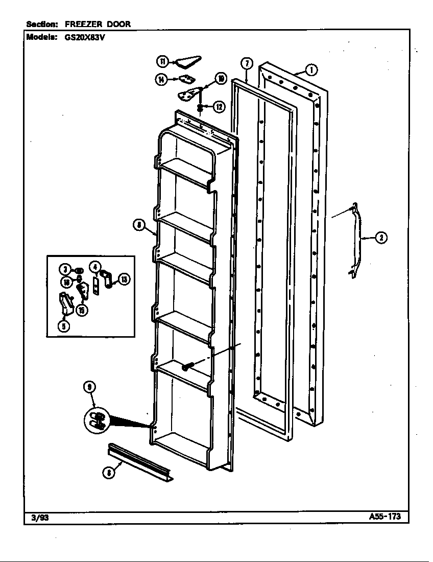 Freezer door
