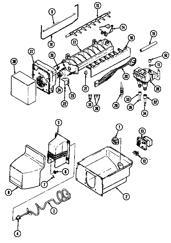 Ice maker & bin