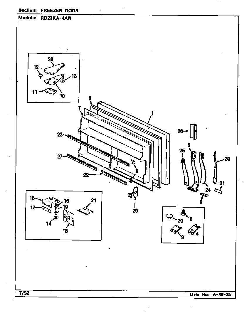 Freezer door (rb23ka-4aw/bg98c)
