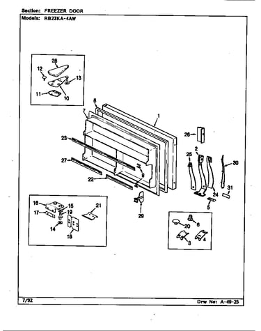 Freezer door (rb23ka-4aw/bg98c)