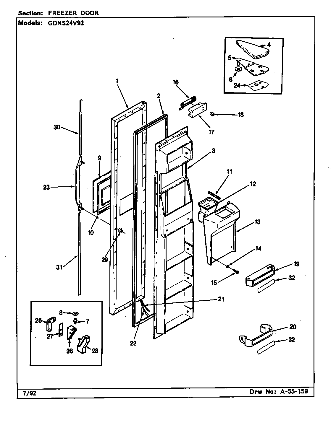 Freezer door