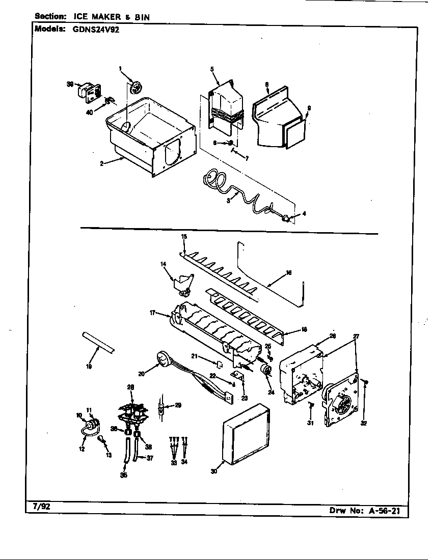 Ice maker & bin