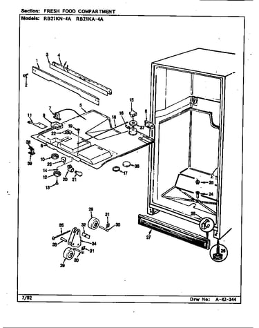 Fresh food compartment (rb21ka-4a/cg83a) (rb21kn-4a/cg82a)