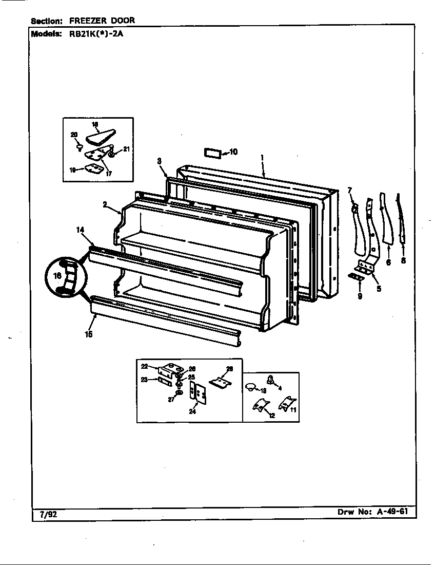 Freezer door