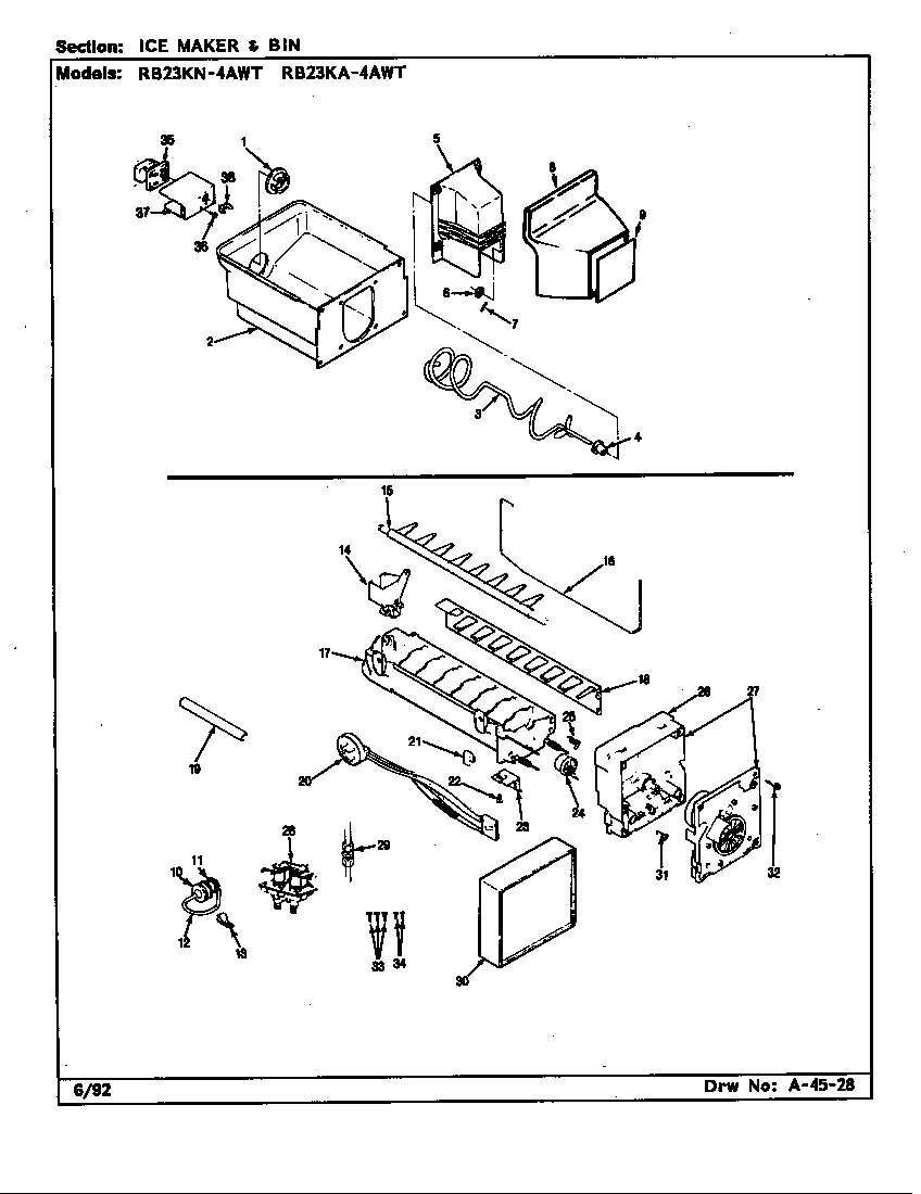 Ice maker & bin