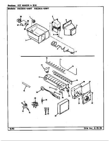 Ice maker & bin