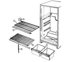 Maytag GNT17M4XA/CF22A shelves & accessories diagram