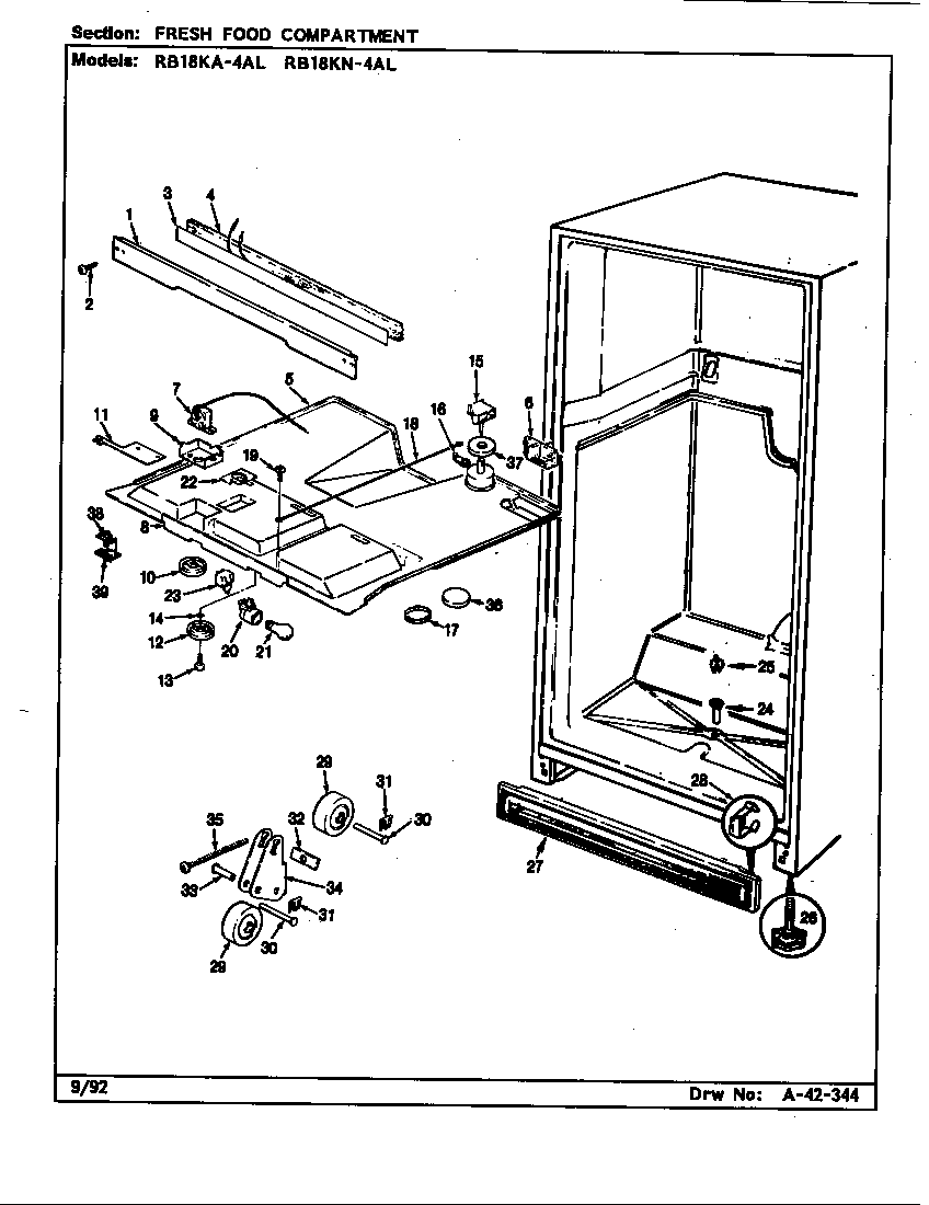 Fresh food compartment (rb18ka-4al/bg45c) (rb18kn-4al/bg44c)